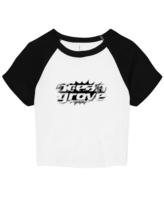 Logo Raglan Cropped Tee - Black/White